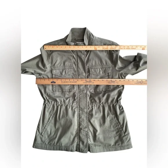 Style & Co women's twill utility spring jacket in olive drab, size small - Picture 3 of 16